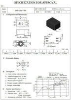470uH 0.5A SMD 4 Pin Common Mode Choke 51UH High Frequency EMI Filter Replacement for SF0904-510