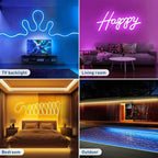 5V RGB+IC Neon Light Strip 15M USB Waterproof Flexible LED Light Strip Music Synchronization Bluetooth Remote Control DIY Home Decoration Changes Ambient light
