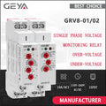 GEYA Voltage Monitoring Device Over-voltage and Under-voltage Protection Relay DC 12V 24V 48V 110V 220V 240V