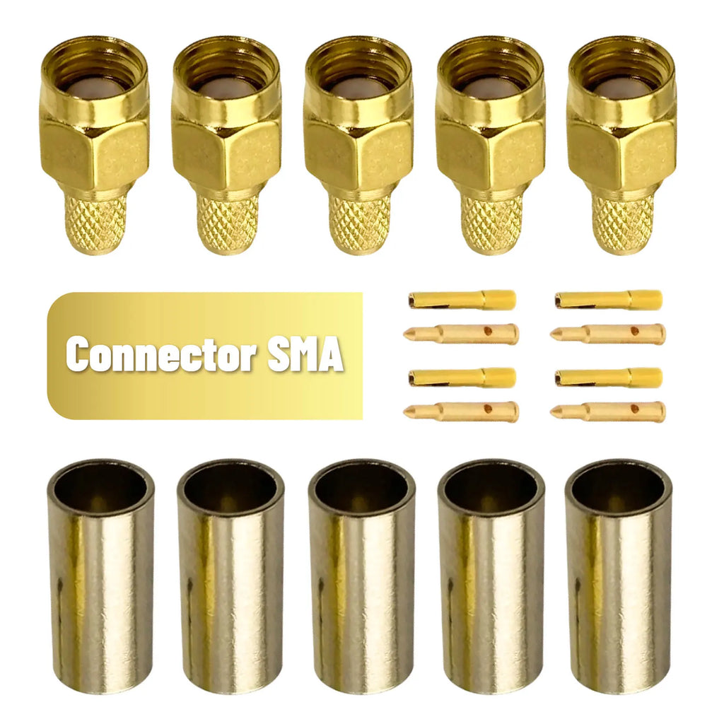 RG58 Cable Coax Adapter for WIFI Antenna Extension Cable SMA Male Female Connectors and Coaxial Cable Crimping Tool