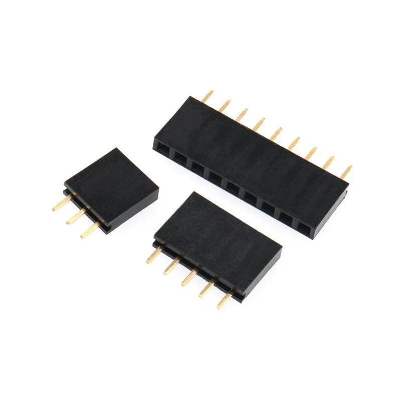 50pcs/box 2.54mm Pitch Single Row Straight Female Pin Header Strip Connector Kit for PCB Board