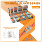 5Pcs DF-2604D Mini Docking Quick Wire Connector Male Female Universal Compact Push-in Butt Conductor Terminal Block 32A 250V