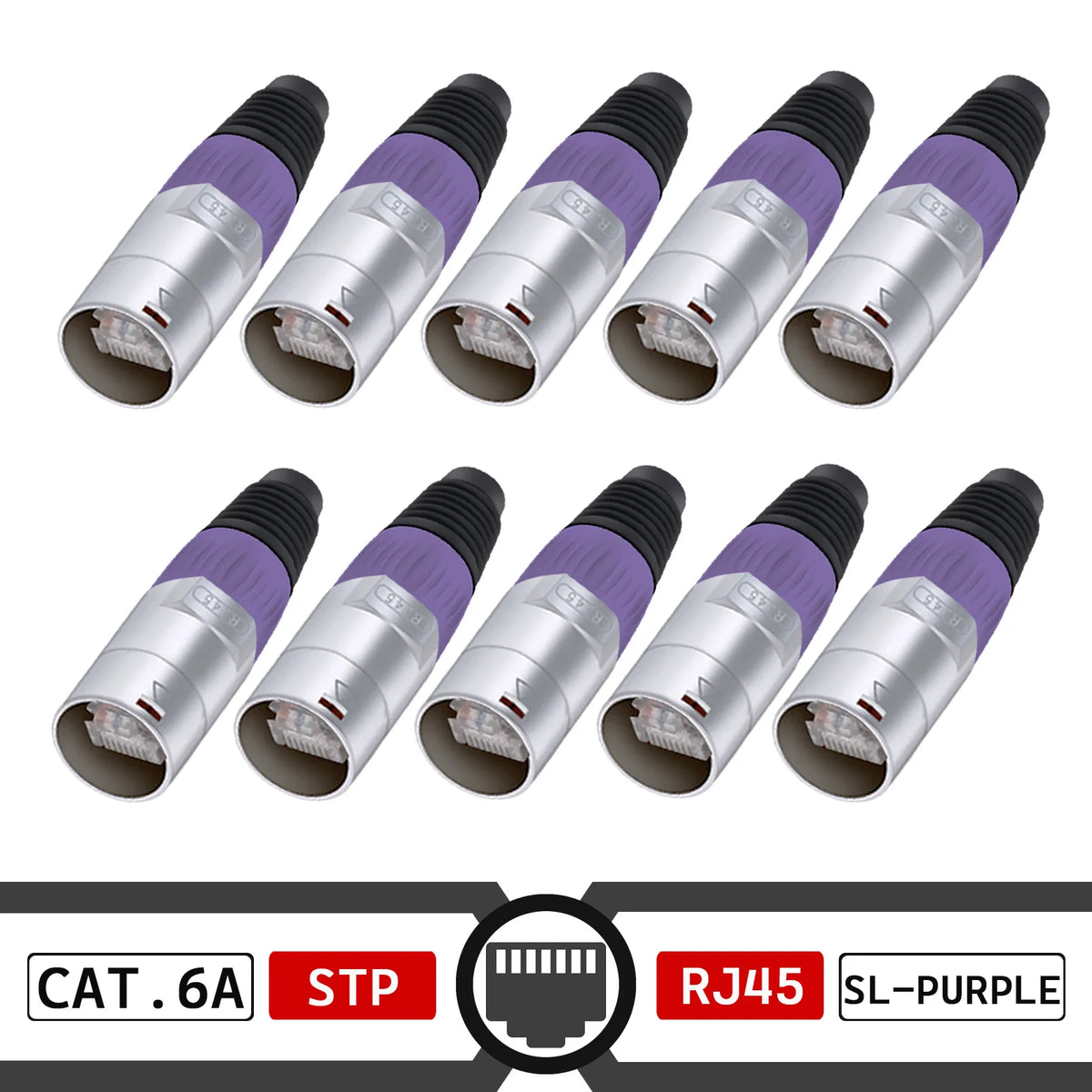 10pcs STP RJ45 8P8C CAT.6A Crystal Jack+10pcs Waterproof RJ45 Male Plug LAN Network Ethernet Ethercon Connector Wire Connectors