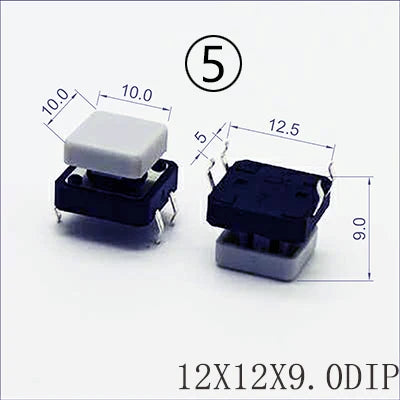 10 Sets Momentary Tactile Button 4PIN SMT/DIP 12X12mm H=9.8/9/16.8mm With Cap Tact Switch Push Button Switch Micro Key Button