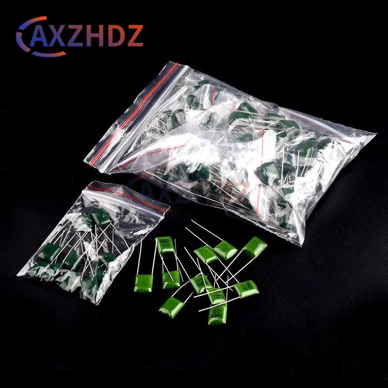 180PCS Polyester Film Capacitor Kit 100V 1nF 1.5nF 2.2nF 100nF 2A102J 2A471J 2A222J 2A392J 2A332J 2A472J 2A103J 2A473J 2A563J