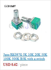 LA42DWQ-22 1K 2K 5K 10K 20K 50K 100K 200K 22mm Diameter Pots Rotary Potentiometer Converter Governor Inverter Resistance Switch