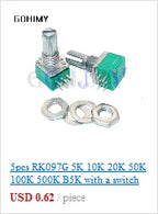 LA42DWQ-22 1K 2K 5K 10K 20K 50K 100K 200K 22mm Diameter Pots Rotary Potentiometer Converter Governor Inverter Resistance Switch