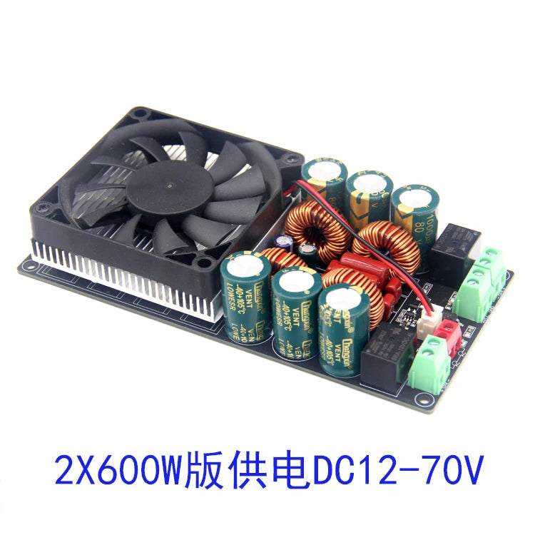 HIFI single voltage stereo high power class D digital power amplifier board 2x600W ultra TPA3255 relay protection
