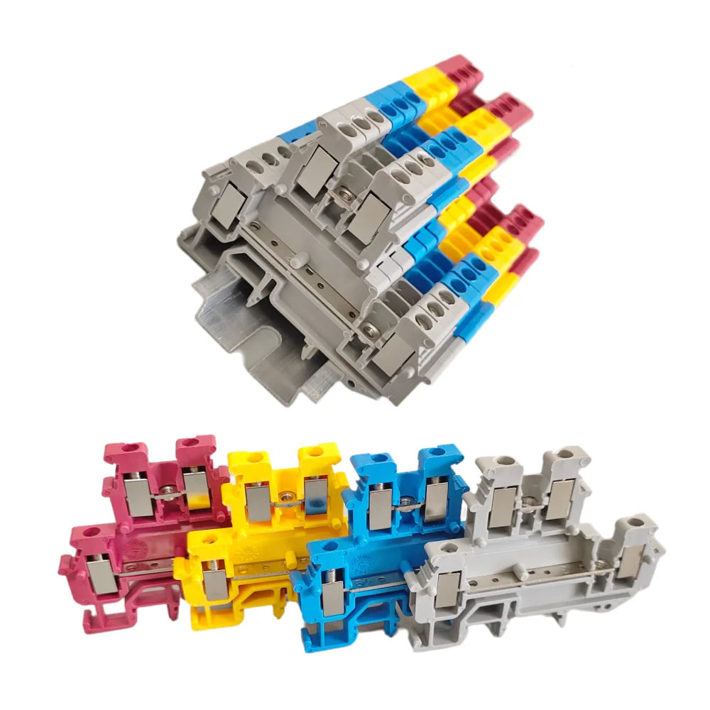 10Pcs MBKKB2.5 Double-layer Wiring Terminal Block,Universal Feed-Through Plug MBKKB-2.5 Double Level Din Rail Terminal Block