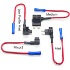 16pcs 4 Types Add-a-Circuit Fuse Tap Adapter with Standard & Mini & Low Profile Mini & Micro2 Blade Fuse Holder for Trucks Boats