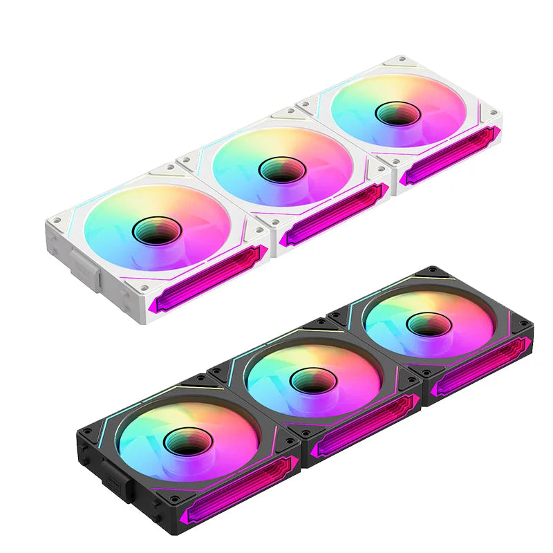 Coolcirc ARGB Infinity Mirror PC Case Fan - 3-Pack 120mm Free Wire-Splicing Cooling Fan with PWM Silent Fan for Computer Case