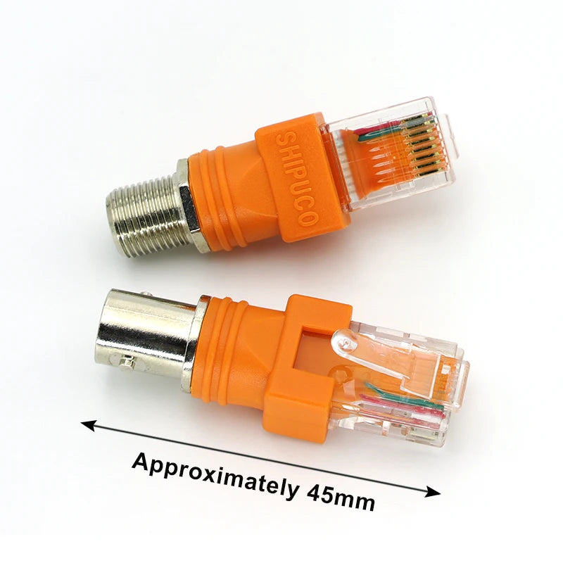1pcs RJ45 To RF Converter Wire Connector BNC Female To RJ45 Male Coaxial Barrel Coupler Adapter For Monitoring