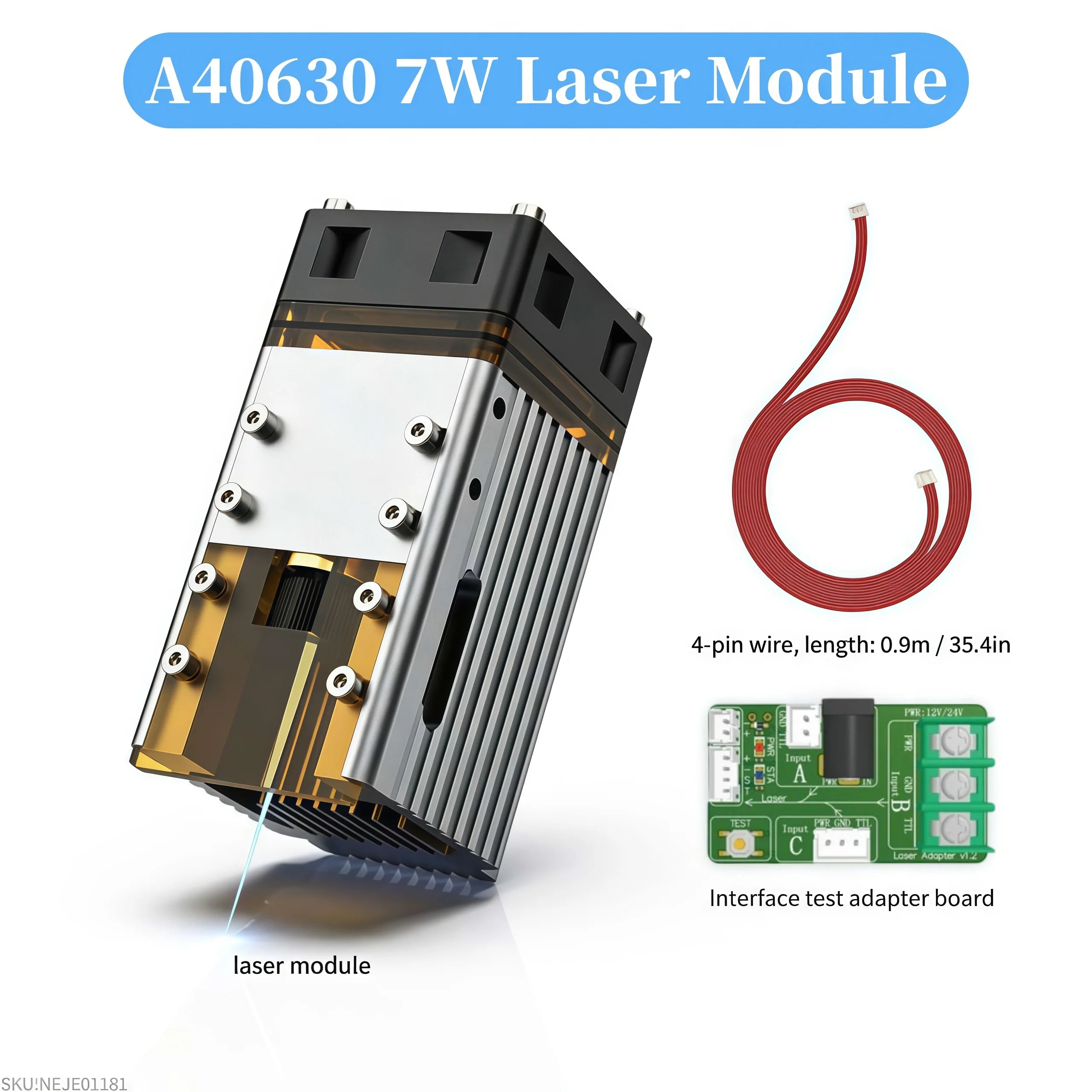 NEJE N30820 E30 E40 A40630 A40640 CNC Diode Laser Module 40W 80W for Wood Carving and Laser Cutting Powerful Laser Tool