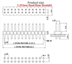 10pcs 1.0mm 1.27mm 2.0mm 2.54mm Pin Header Double Row Male 1/2~40P Breakaway PCB Board Connector Strip Pinheader 1*2/2P 4P 6-40p