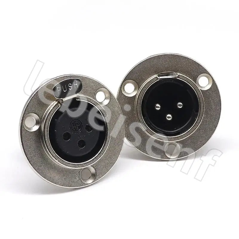 3/4/5pin Round Male/Female Metal XLR Speaker Panel mount socket Connector Adapter Audio Microphone Socket