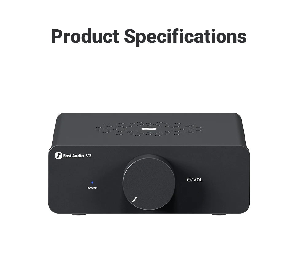 Fosi Audio V3 Stereo Power Amplifier 300W *2 TPA3255 Class D Mini Amp 2 Channel Audio Amplifier for Subwoofer Passive Bookshelf