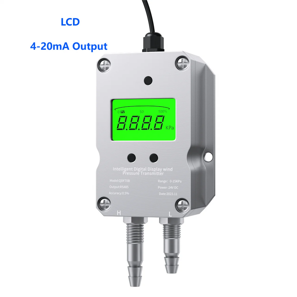 0-3Kpa to RS485 Micro Differential Pressure Transducer 0-50Kpa to 4-20mA 0-10V RS485 Wind Air Pressure Transmitter Sensor