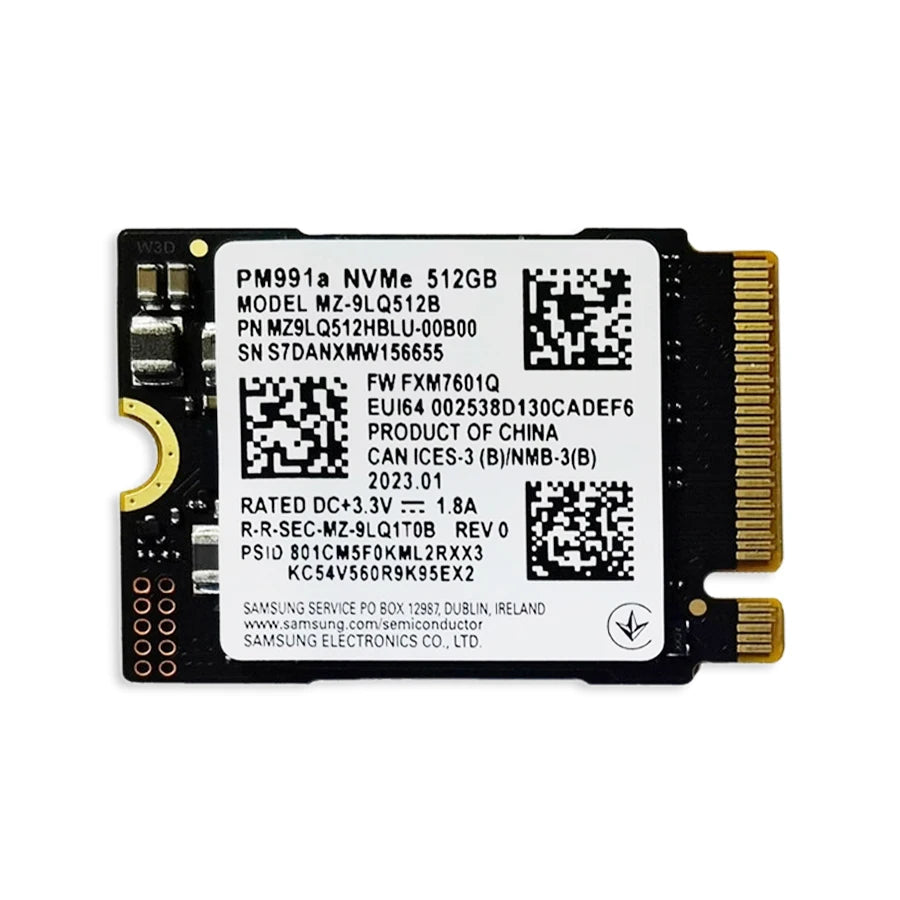 SAMSUNG SSD PM991 PM991a NVME M.2 2230 Internal Solid State Drive 128GB Internal Storage SSD 256GB 1.8inch Nvme SSD Disco Duro