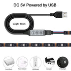 DC 5V USB RGB LED Strip Kit Black PCB Bluetooth/3Key/44Key IR Remote Control Flexible Ribbon Led TV BackLighting
