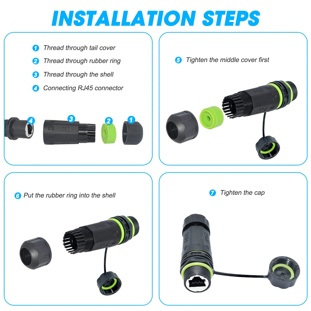 YXY RJ45 Docking Connector Ethernet Network Panel Mount Waterproof IP68 Header Outdoor Broadband Network Cable Extender