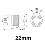 12/16/19/22mm Metal Push Button IP66 Waterproof Self Reset Latching Red LED 1NO1NC Plug Terminal 5V 12V 220V Control Switch Blue
