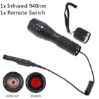 LED Tactical IR Flashlight 1000 Lumen Zoomable Focus 940nm 850nm Torch Infrared Light Hunting Torches Night Vision For Camping