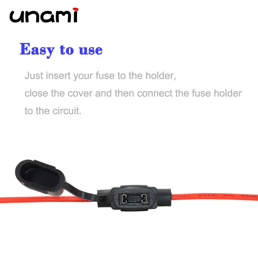 Waterproof Fuse Holder 32V Mini Small Medium 18/1614/12/10AWG and Blade Fuse 1A 2A 3A 5A 7.5A 10A 15A 20A 25A 30A 35A 40A 50A