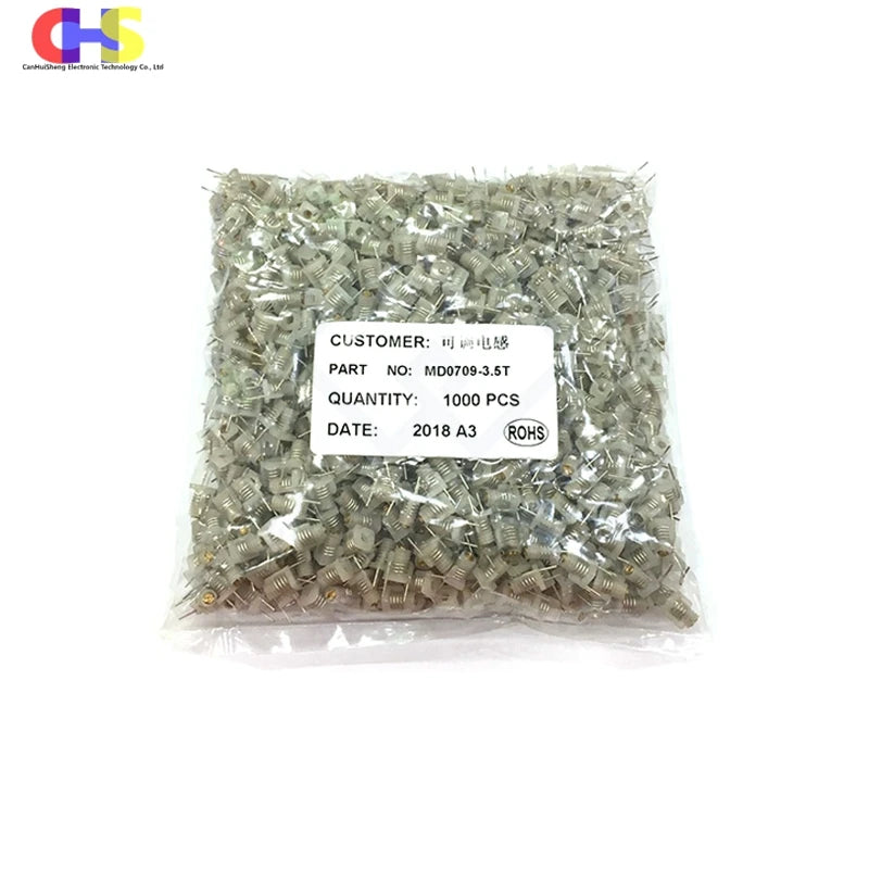20pcs MD0707 Adjustable Inductor 7*7-1.5T 7*7-2.5T 7*7-3.5T Molded Inductor Hollow Coil Inductor Inductance 7*7