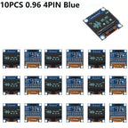 1-10PCS 0.96 Inch OLED Display Module I2C IIC SPI Serial 128X64 SSD1306 LCD 3.3-5V 4 Pin White/Blue/Yellow Blue for Arduino
