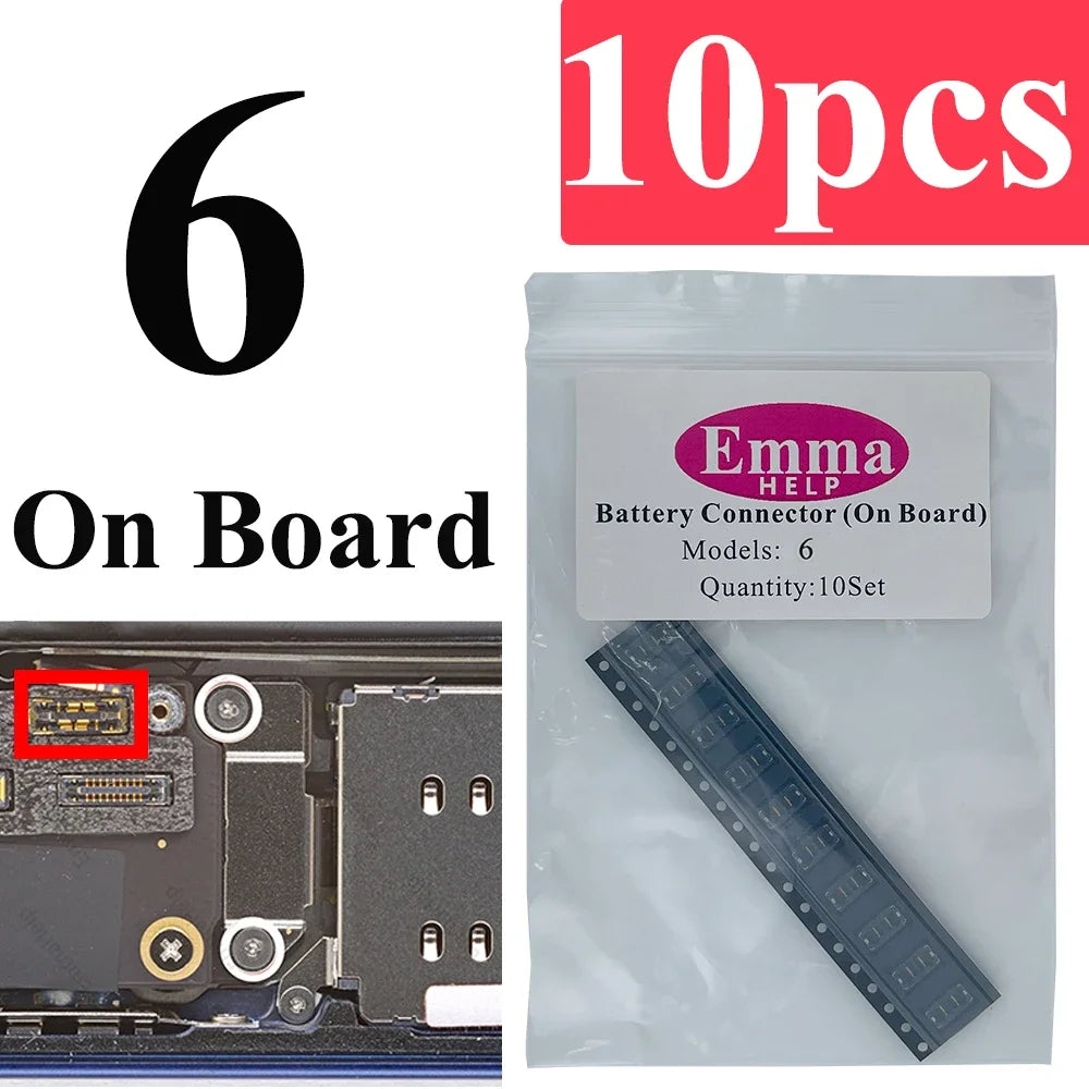 10pcs Battery FPC Connector Flex Cable For iPhone 14 15 Plus 13 12 11 Pro Max 7 6S X XR 8 Plus Clip Plug