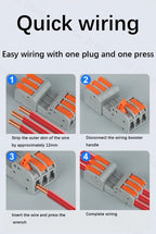 Male Female Docking Mini Quick Wire Connector Universal Compact Electrical Wiring Connectors Push-in Conductor Terminal Block