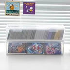 Clear Plastic Compartmentalized Organizer Box Holds 550+ Game Cards Storage Box  Portable With Adjustable Divider For Cards