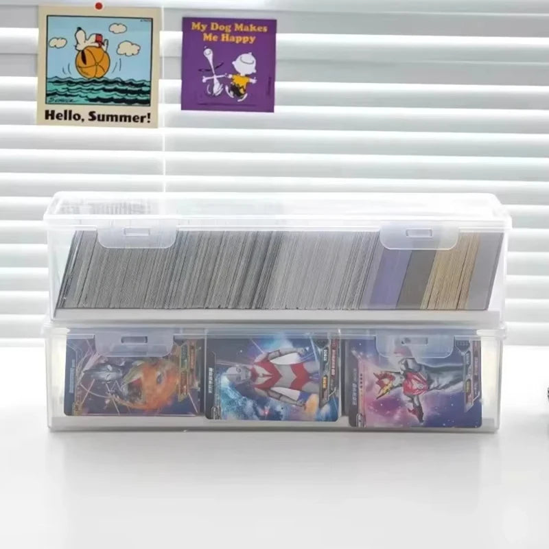 Clear Plastic Compartmentalized Organizer Box Holds 550+ Game Cards Storage Box  Portable With Adjustable Divider For Cards