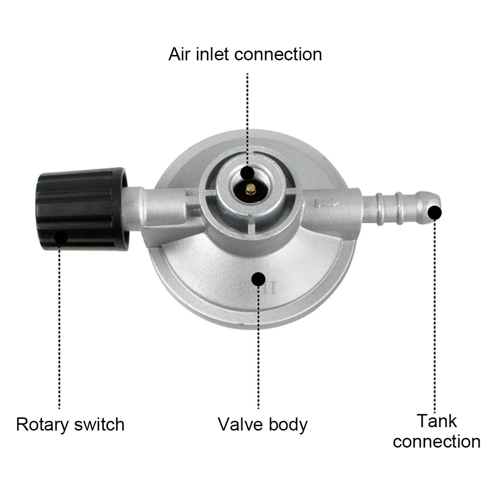 Low Pressure Gas Regulator Adjustable Flow Low Pressure Propane Regulator Barb Hose Connection 7/16 Inch Disposal Bottle Valve