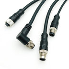 M12 Cable Connector Male and Female Circular Shield 2 3 4 5 6 7 8 9 12 17 Pin PVC PUR Straight Angle Mold OEM Waterproof