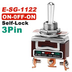2/3/4/6/8/9/12Pin E-SG Toggle Switch 32A 250VAC Rocker Switch Self-Locking E-SG Power Switch with Brass Screw Foot Pin