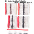 1N Series Rectifier/Schottky 1N4001 1N5399 Diode Assortment Encapsulated Diode 1N4007 45mil 1N5817 1N4937 1N5819 1N60 1N914