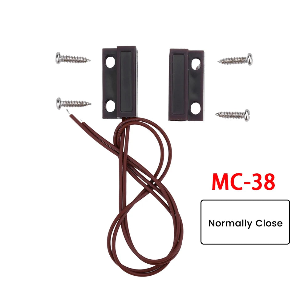 MC-38 Magnetic Switch Door Window Sensor Detector Micro Alarm Reed Switch Closed or Normally for Home Security Alarm System