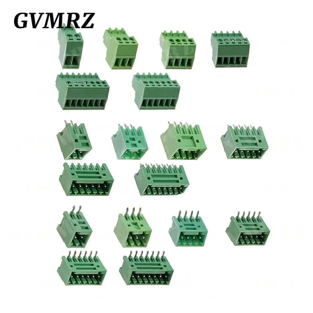 5Set/lot 15EDG 2.54mm PCB Seal Screw Terminal Block 2 ~ 12 Pin KF15EDG 2.54 Male Plug + Female Socket Pin Header Wire Connector
