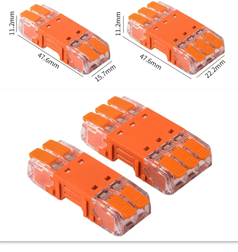 10pcsQuick Lever Splicing Wire Connectors 2/3/4 Pins CMK642 Compact Plugable Male Female Terminals Universal Blocks