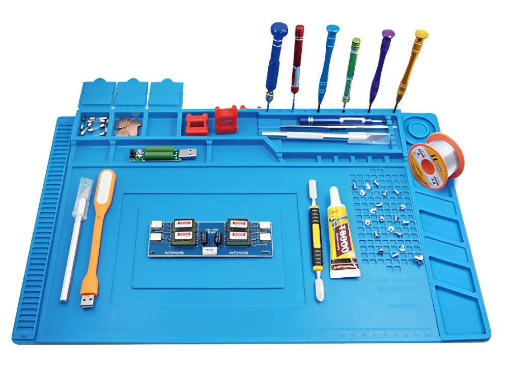 Silicone Soldering Mat ESD Antistatic Heat Insulation Motherboard Electronics Phone Repair Maintenance Working Platform Pad