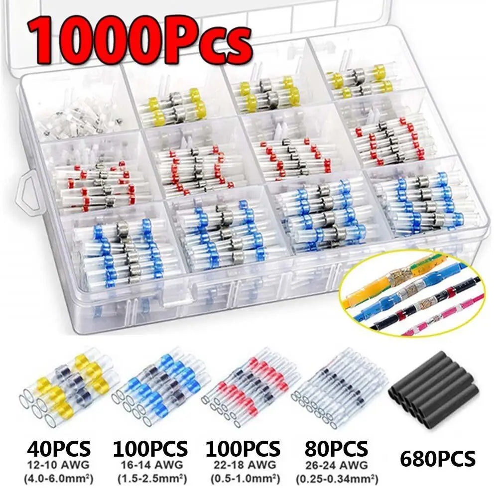 50-1000PCS Solder Seal Quick Wire Connectors Heat Shrink Butt Electrical Waterproof Kit Sleeve Connect Insulated Shrinkable Tube