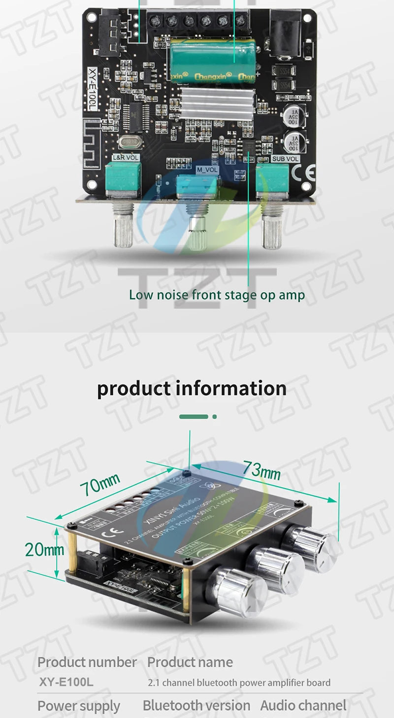 XY-E100H XY-E100L 2.1 Channel Bluetooth Audio Amplifier Board Module 50W+50W+100W Subwoofer With High Fidelity And Sound Quality