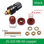 2pairs M6 Thread Screw Terminal High Current Binding Post Insulating Plastic Brass Binding Post Terminal Connector For Welding