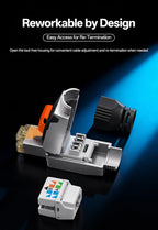 BYXGD CAT6A Tool‑Free Shielded RJ45 Connector 10Gbps 500MHz Reusable STP Ethernet Plug No Crimp Tool for 22‑26AWG Network Cable
