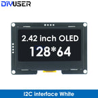 DIYUSER 2.4" 2.42 Inch 128x64 OLED LCD Display Module SSD1309 12864 4 Pin IIC I2C SPI Serial Interface C51