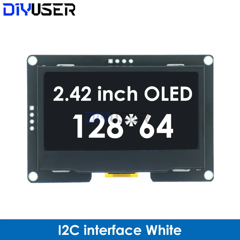2.4" 2.42 Inch 128x64 OLED LCD Display Module SSD1309 12864 4 Pin IIC I2C SPI Serial Interface for C51