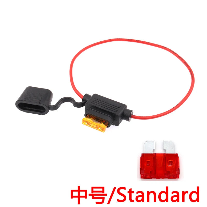 Small Medium Auto Fuse Holder Waterproof 32V Mini 18/1614/12/10AWG And Car Blade Fuse 3A 5A 7.5A 10A 15A 20A Standard/Mini/Micro