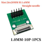 FFC/FPC Adapter Board with Soldered 1.0MM Flip Cover Lower Connector Straight or Bent Pins Available, 4/6/8/10/12/14/16/20/30P