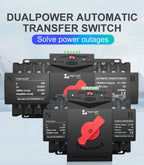 TOMZN TOQ3 Built-in Circuit Breaker Short-circuit Protection Overload Protection 2 Input 2/1 Output 2P 4P 63A 125A Night Light